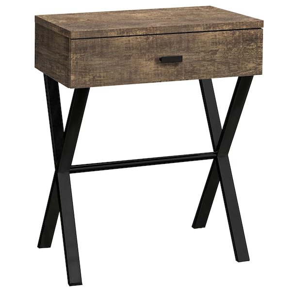 Accent Table - 24"H / Brown Reclaimed Wood / Black Metal